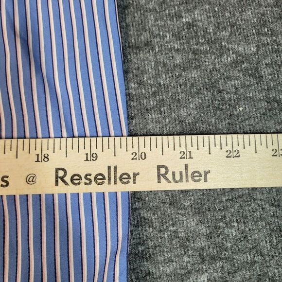 Vtg 90's Polo Ralph Lauren Mens Button Down Shirt Classi Fit Size M Blue Striped - Picture 8 of 9